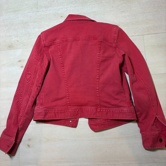 Lauren Jeans Co. Ralph Lauren Women's Red Denim Jacket Size Medium - Picture 3 of 5